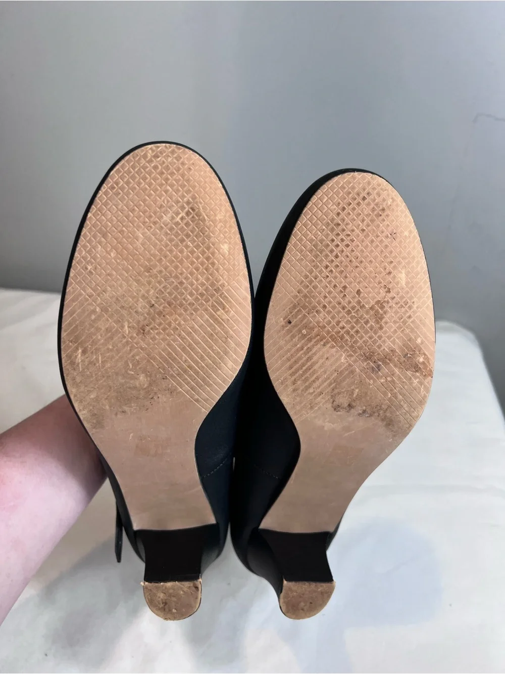 New black leather dance character shoes size 10.5
